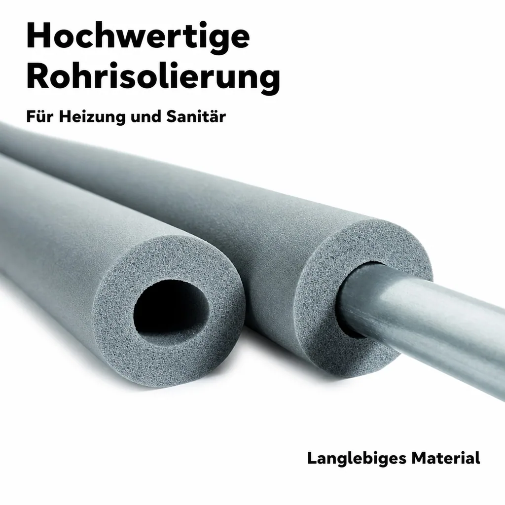 Rohrisolierung 60mm, Kautschuk, 2m, Heizungsrohrisolierung, Dämmung