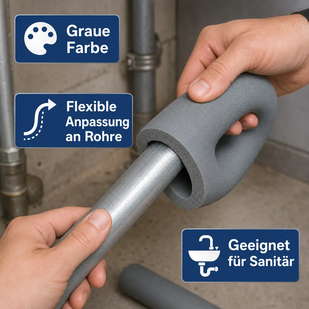 Rohrisolierung Kautschuk, 2m Isolierschlauch, Ø 18 mm x 20 mm, GEG