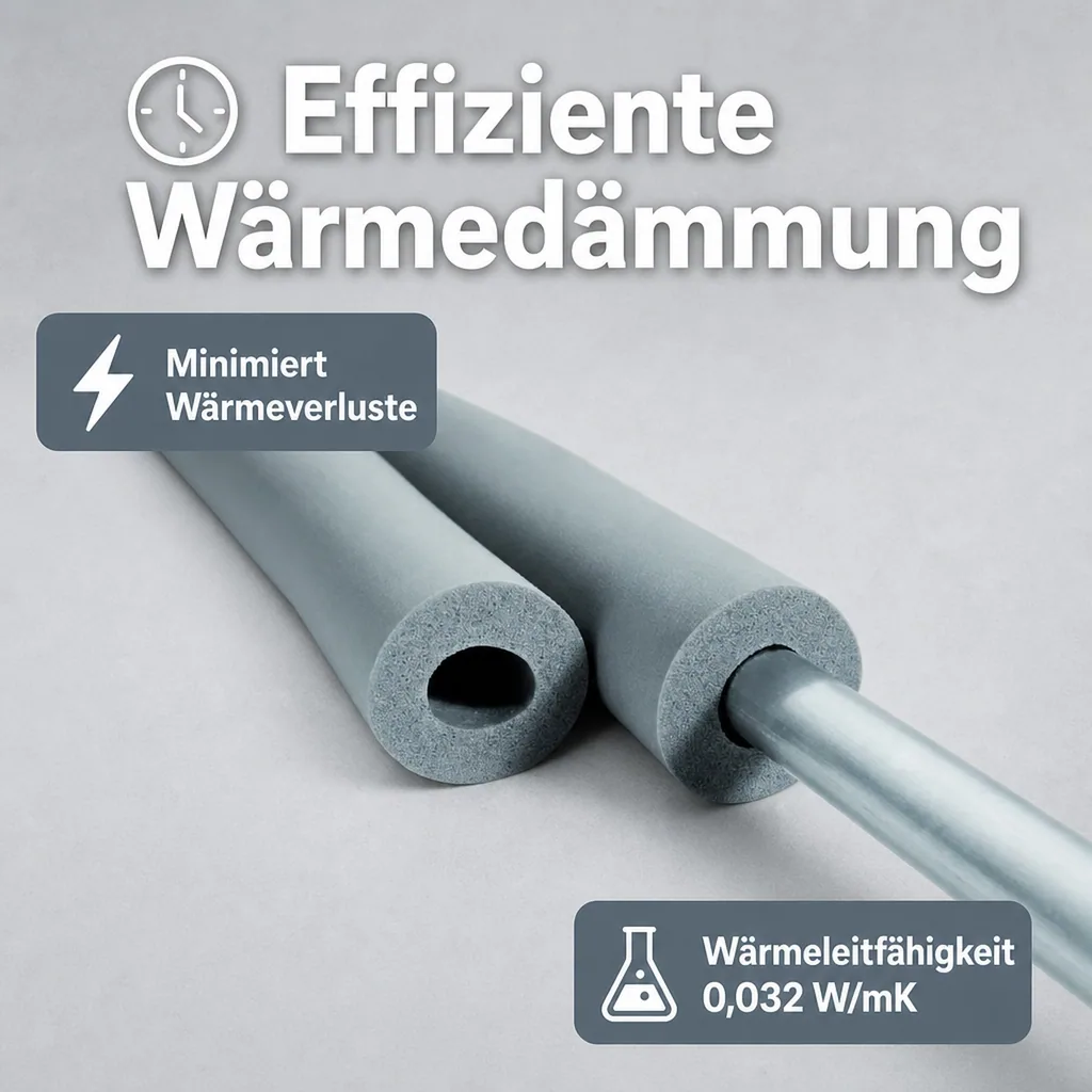 Rohrisolierung Kautschuk, 2m, Ø 22 mm, 20 mm Dämmung, GEG-konform, Isolierschlauch