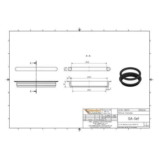 KG Rohr DN 125 Set, Doppeldichtung, Abwasserrohr