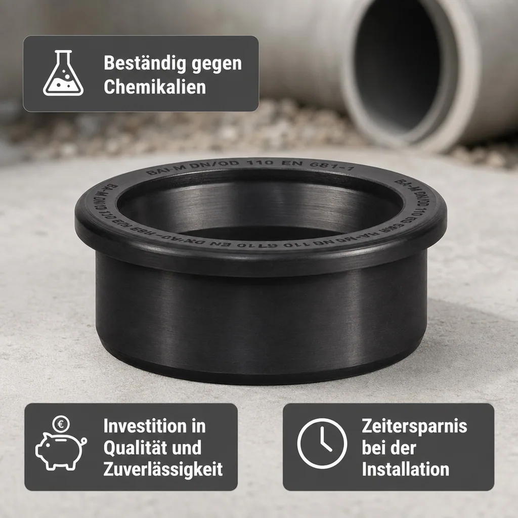 KG Rohr DN 125, Abwasserrohr DN 125, Anschlussdichtung