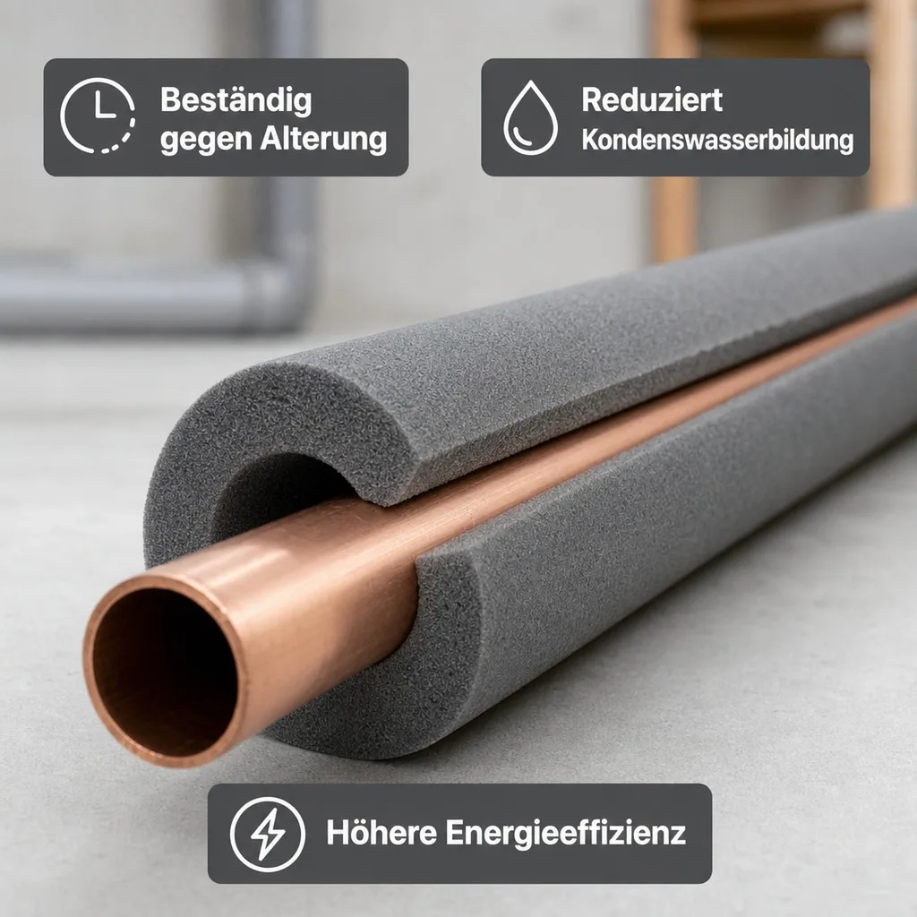 Rohrisolierung, Kautschuk, 2m, Ø 76mm, Heizungsrohrisolierung