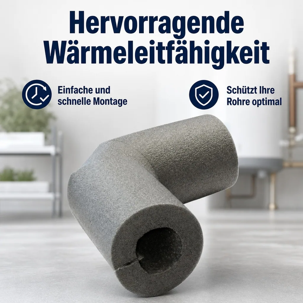 Selbstklebende Dämmung, Rohrbogen Dämmung 12/15 mm, Heizungsdämmung