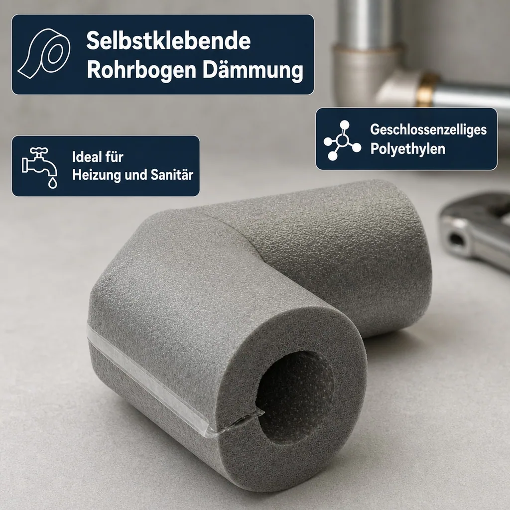 Selbstklebende Dämmung, Rohrbogen Dämmung 12/15 mm, Heizungsdämmung
