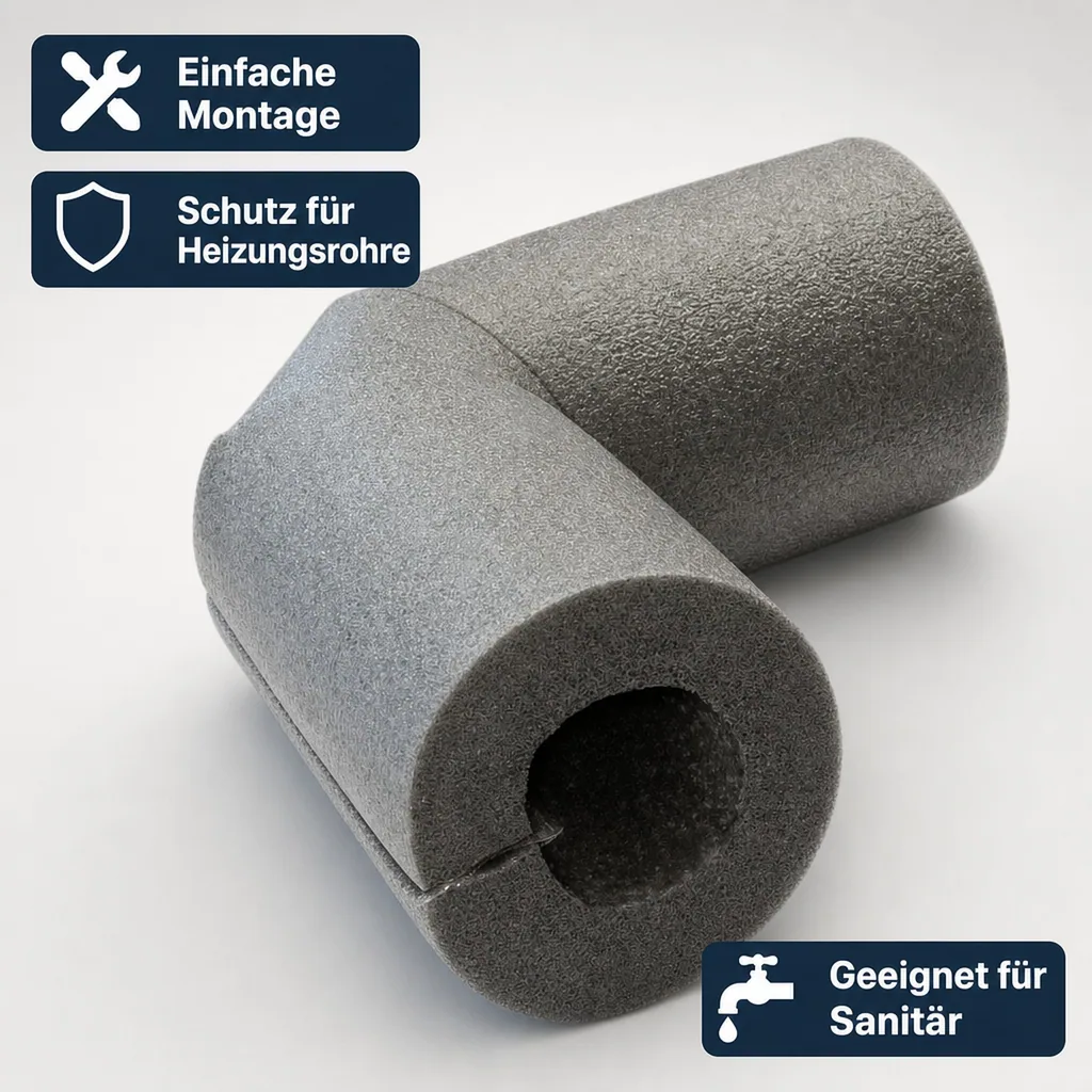 Selbstklebende Dämmung, Rohrisolierung Bogen, 18 mm, Heizungsrohr Dämmung