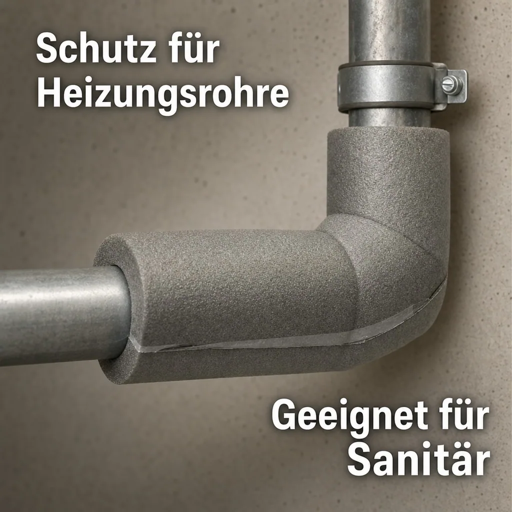 Selbstklebende Dämmung, Rohrisolierung Bogen, 18 mm, Heizungsrohr Dämmung