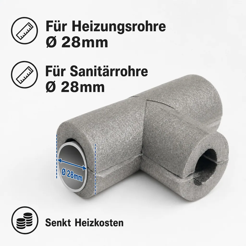 T-Stück Heizung, selbstklebend Ø 28mm Dämmung