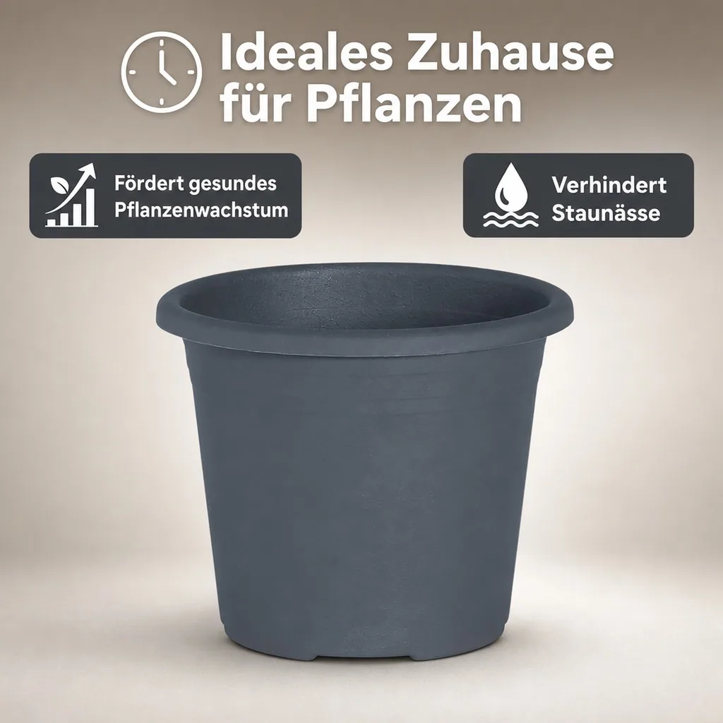 Blumentopf CYLINDRO, 25 cm, 5,5 Liter, anthrazit