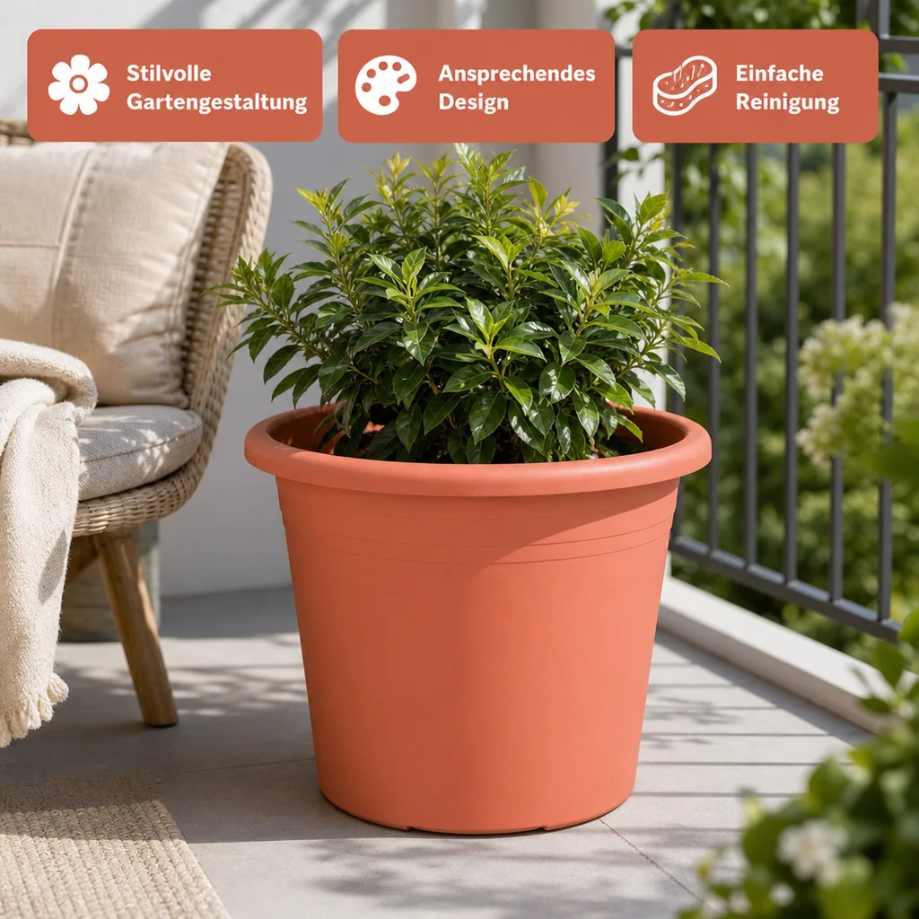 Blumentopf, Pflanztopf terracotta, CYLINDRO ca. Ø 40 cm, 21,5 Liter