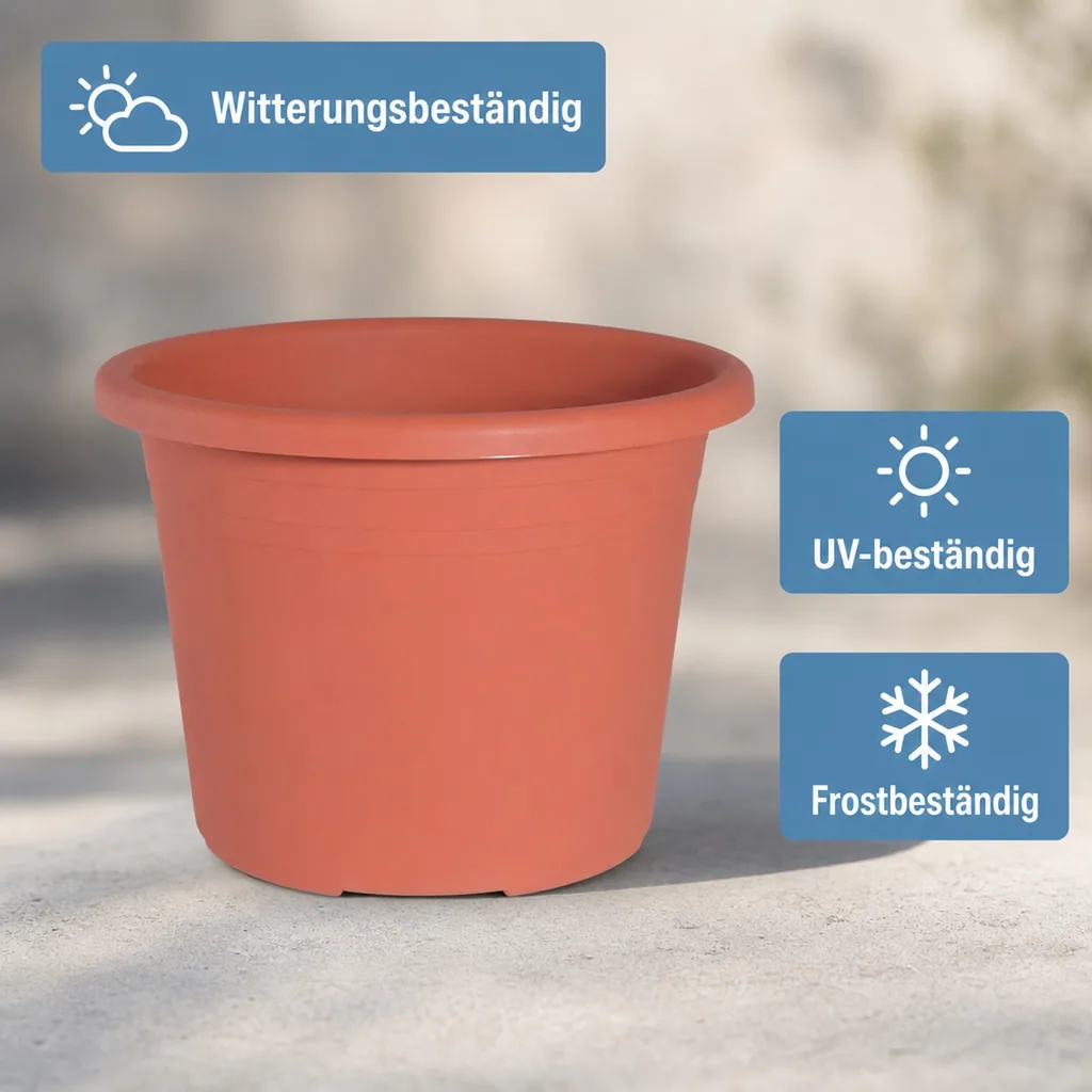 Blumentopf 60 cm terracotta, großer Pflanztopf, zylindrisch, 72 Liter
