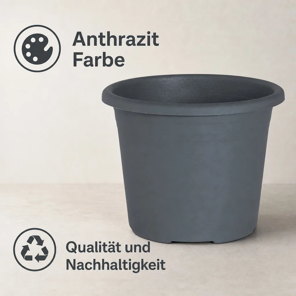 Blumentopf CYLINDRO, Pflanztopf, Blumenkübel, Anthrazit, Ø 60 cm, 72 Liter