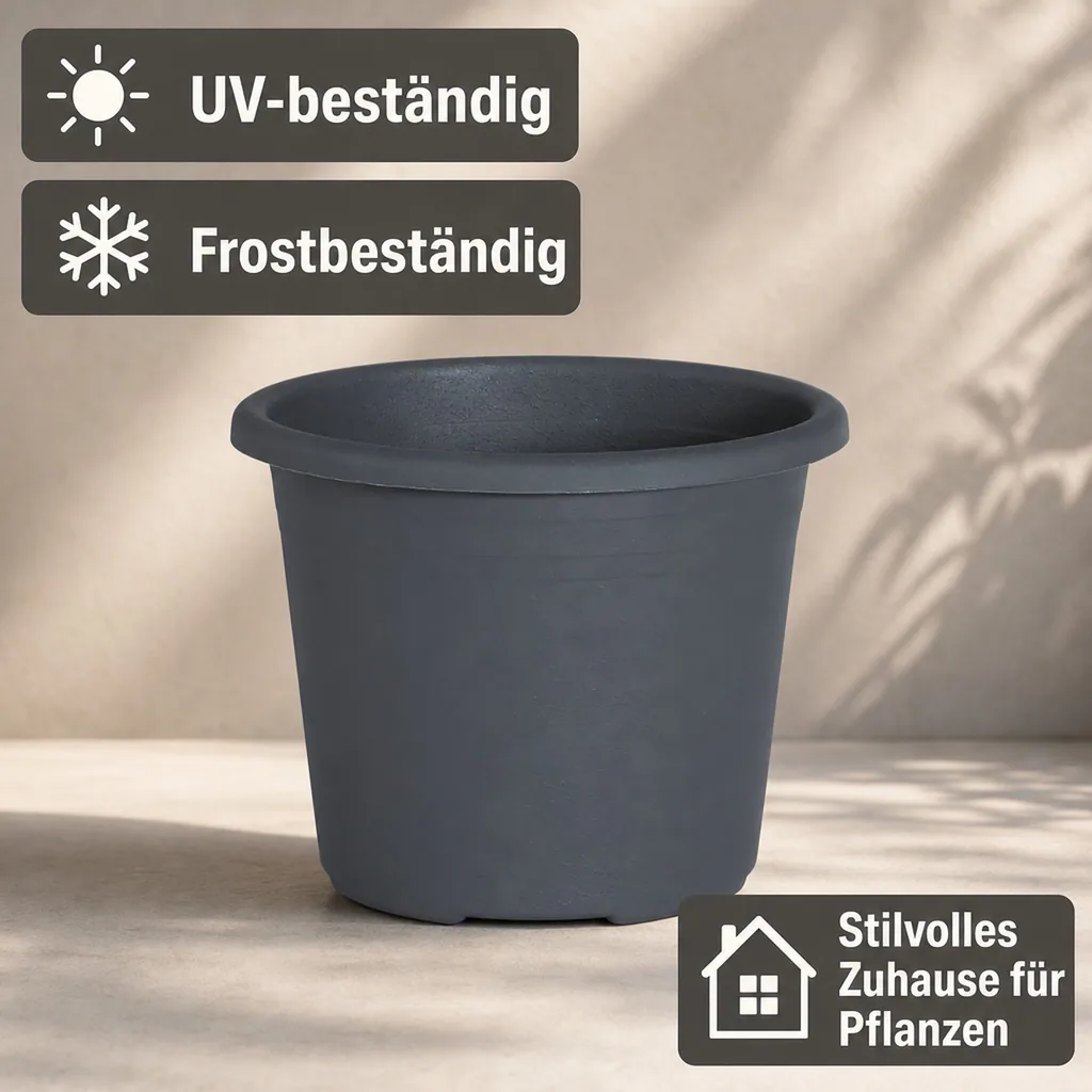Blumentopf CYLINDRO, Pflanztopf, Blumenkübel, Anthrazit, Ø 60 cm, 72 Liter