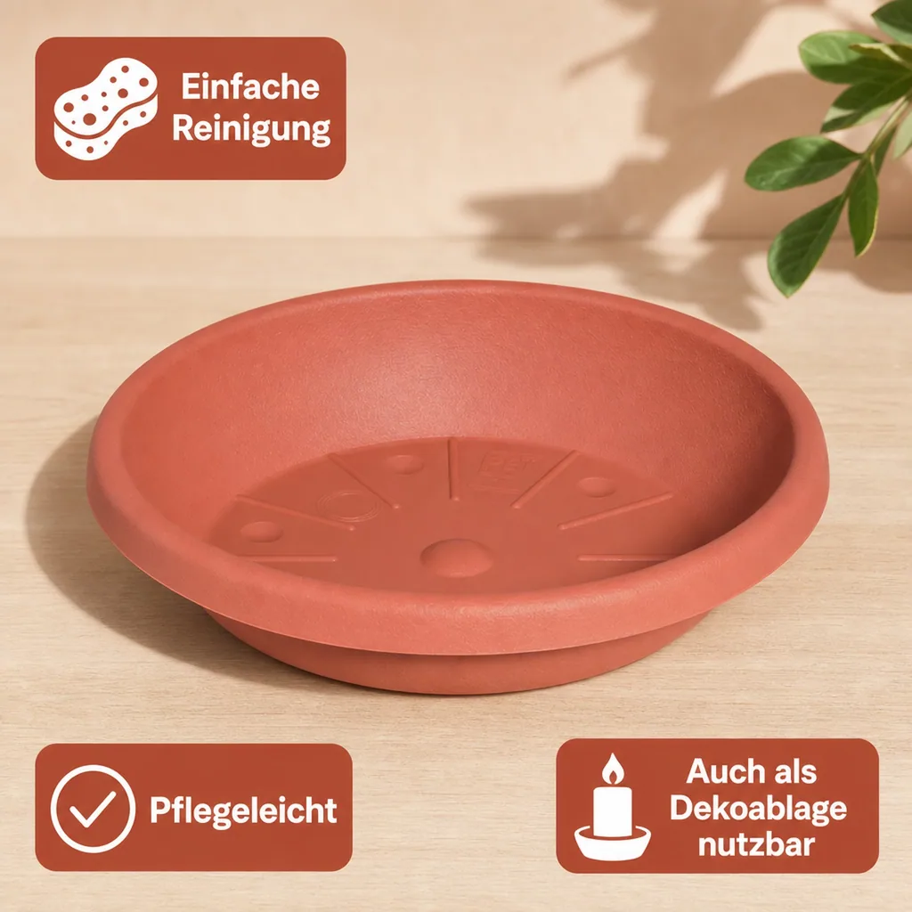 Blumentopfuntersetzer, Pflanzenuntersetzer, terracotta, Ø 33cm, Kunststoff
