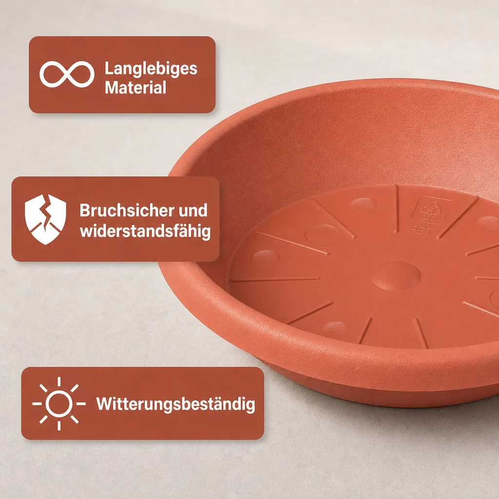 Blumentopfuntersetzer, Pflanzenuntersetzer, terracotta, Ø 33cm, Kunststoff