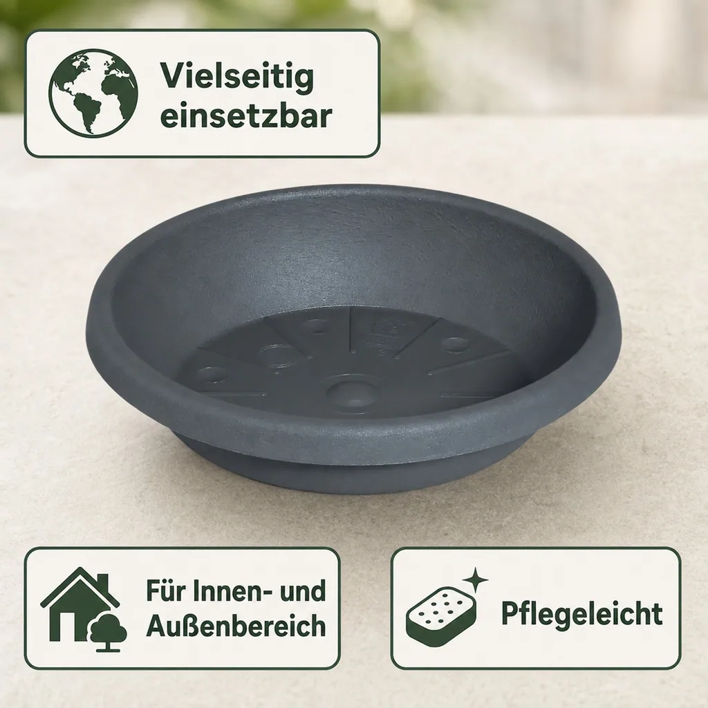 Blumentopfuntersetzer, Untersetzer Blumentopf, Ø 45 cm anthrazit