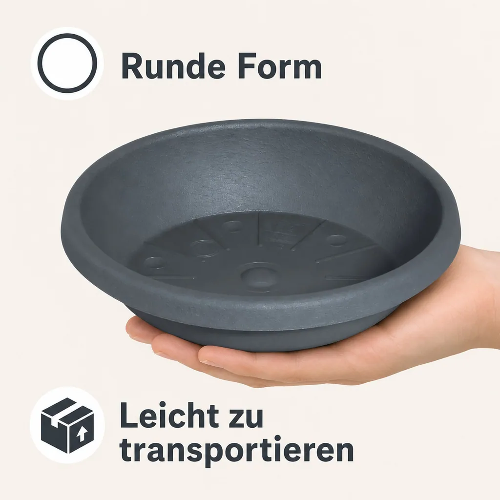 Blumentopfuntersetzer, Untersetzer Blumentopf, Ø 45 cm anthrazit