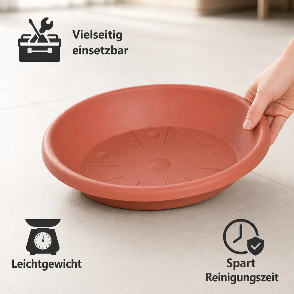 Blumentopfuntersetzer, Untersetzer Blumentopf, Ø 37cm, Terrakotta, Kunststoff