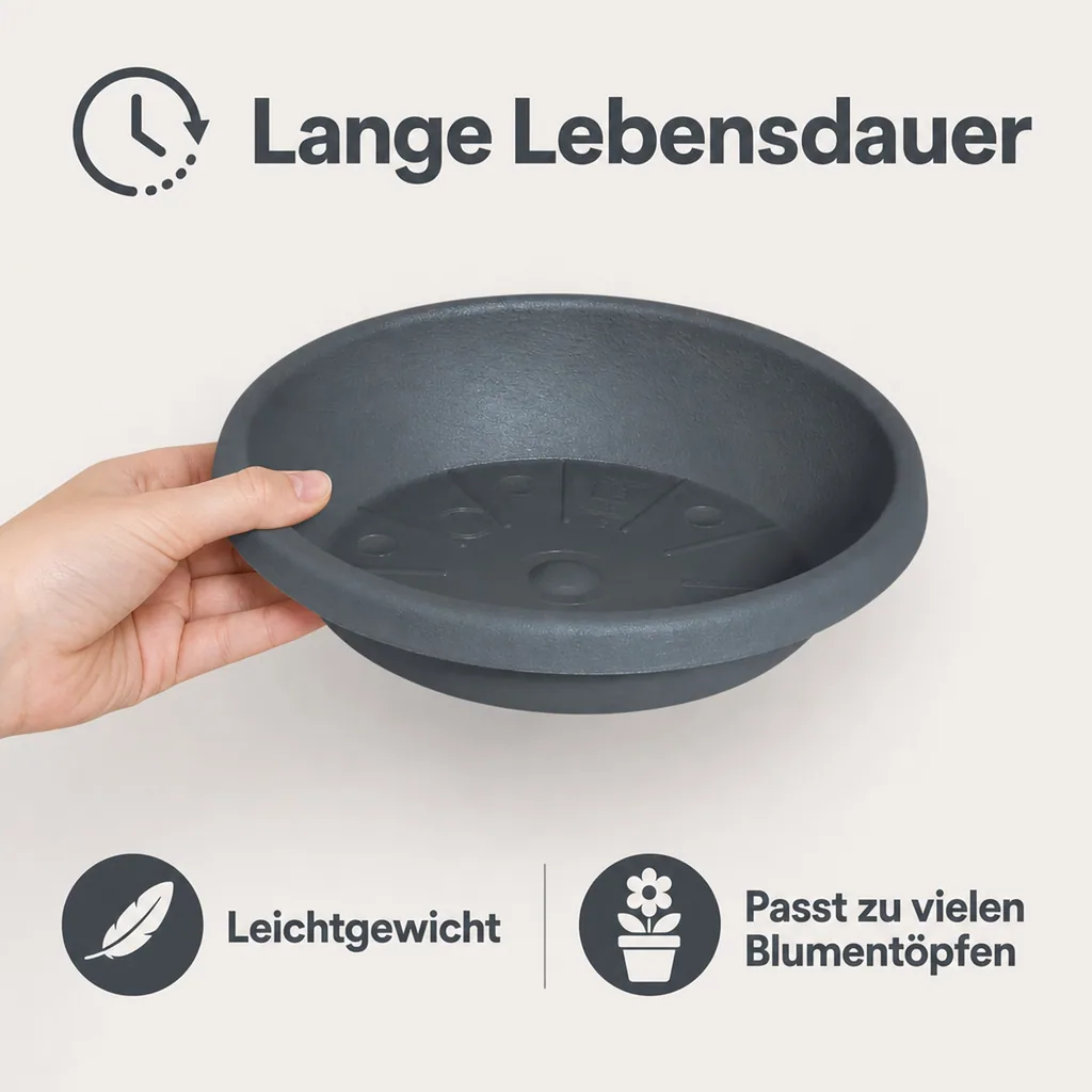 Blumentopfuntersetzer, Pflanzuntersetzer, anthrazit, Ø 53cm, Kunststoff