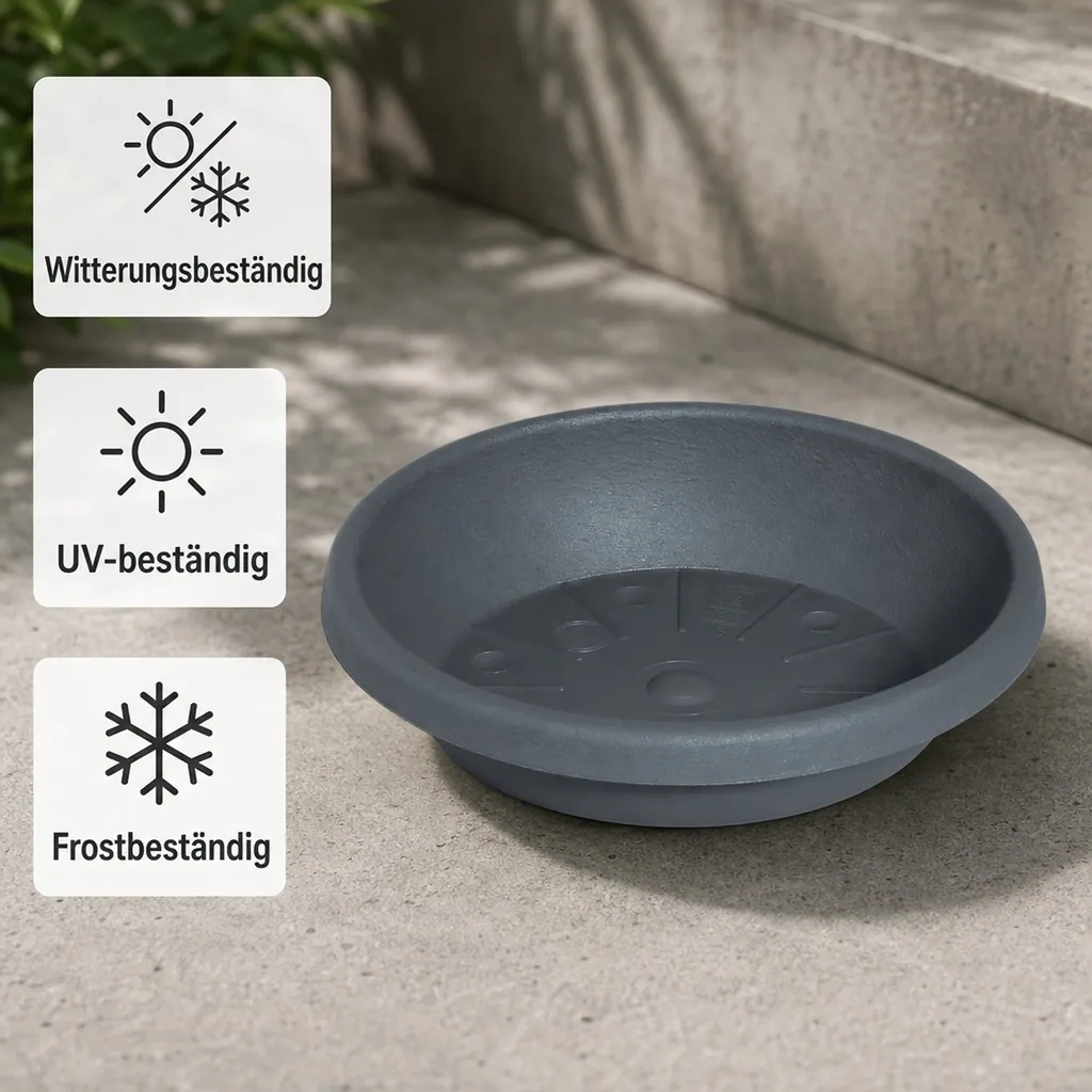 Blumentopfuntersetzer, Pflanzuntersetzer, anthrazit, Ø 53cm, Kunststoff