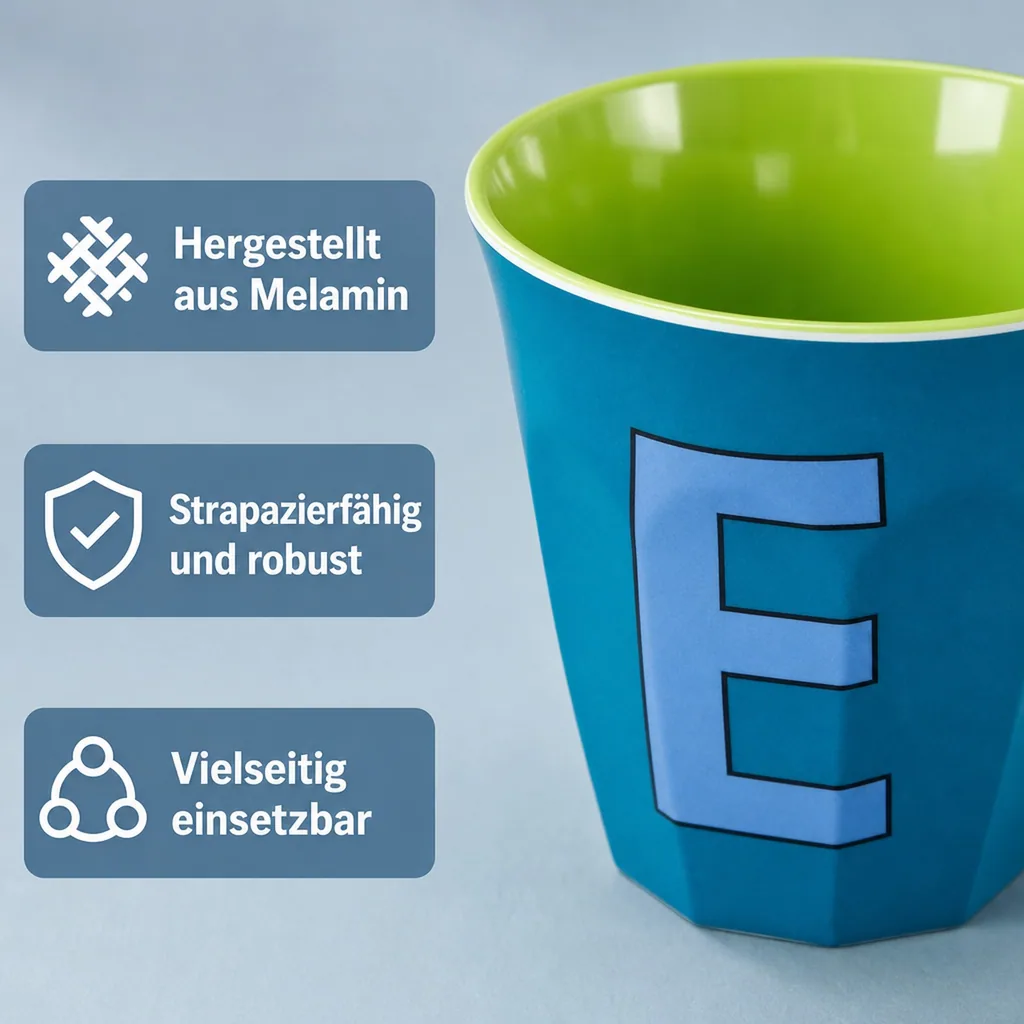 RICE Becher - E, 250 ml, Melamine, Farbe: Smaragdgrün