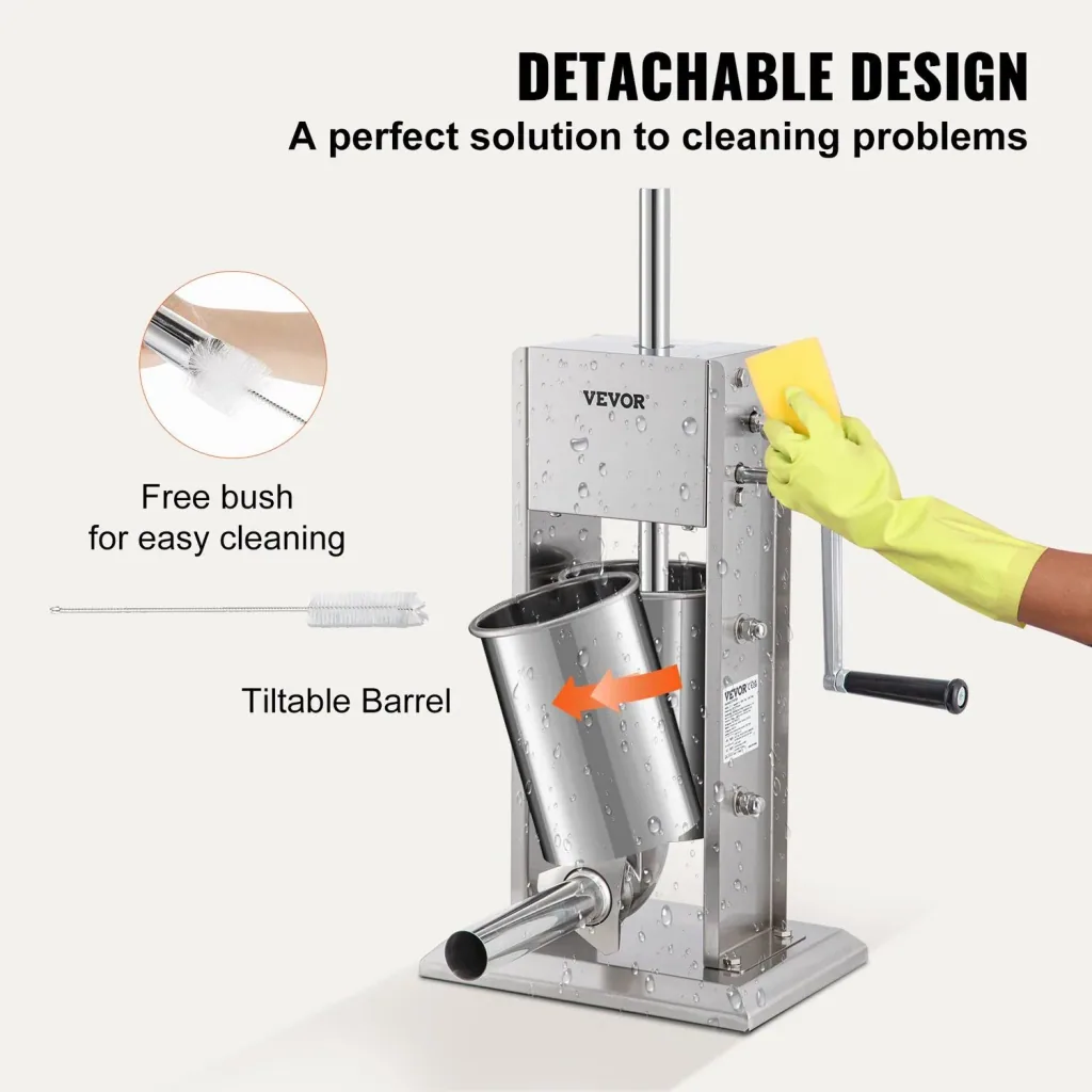 Wurstfüller, Wurstfüllmaschine, Wurstpresse - 3 L, Edelstahl + Aluminium, Manueller