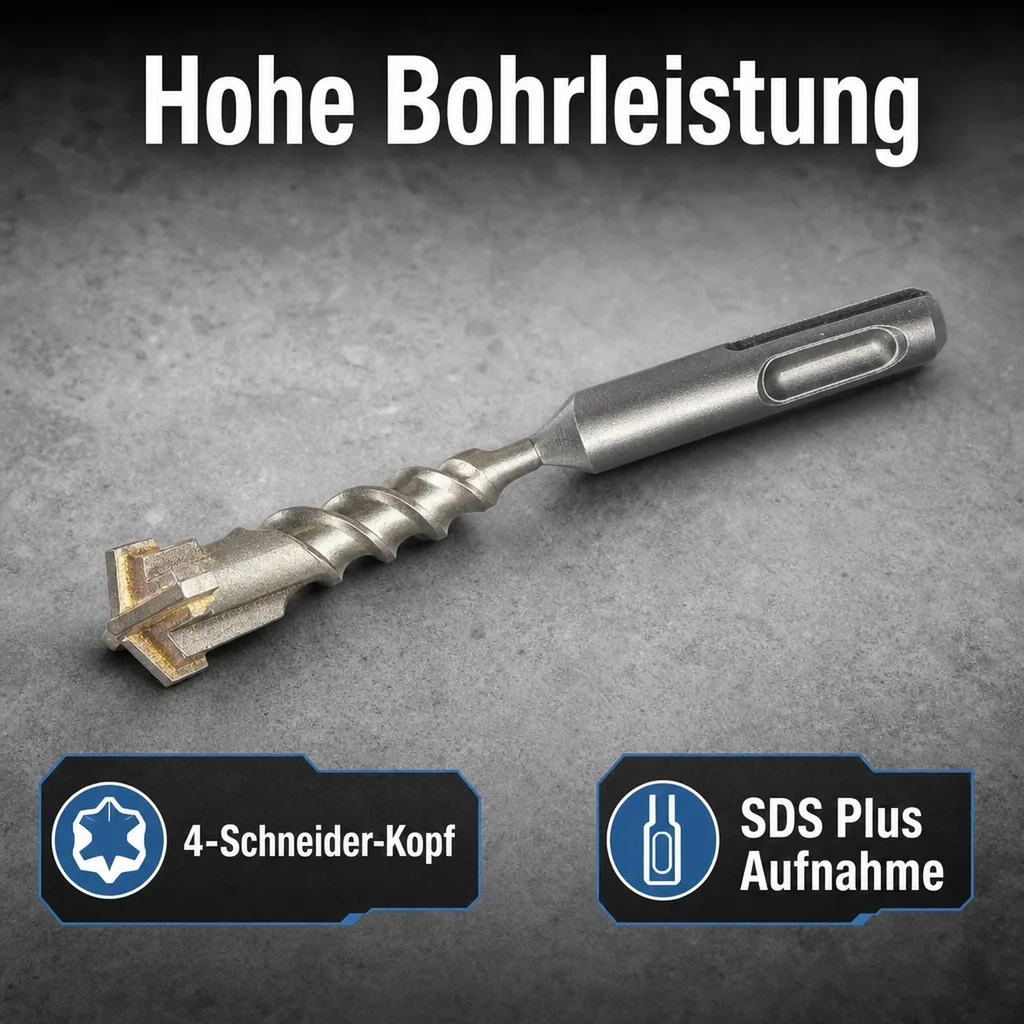 Hammerbohrer SDS Plus 8mm, 4 Schneider, Betonbohrer, Steinbohrer, 260mm