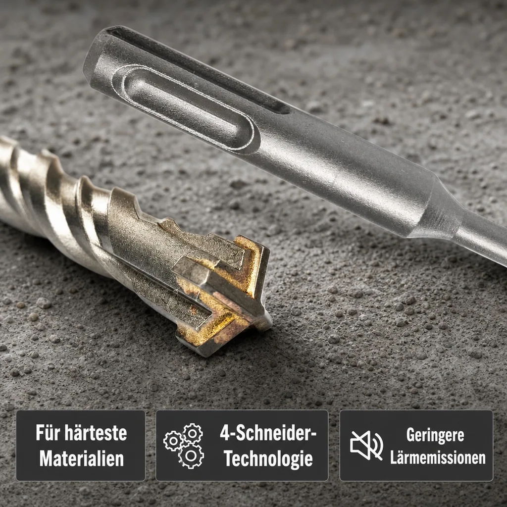 Hammerbohrer SDS Plus, 10mm, 4-Schneider, Betonbohrer