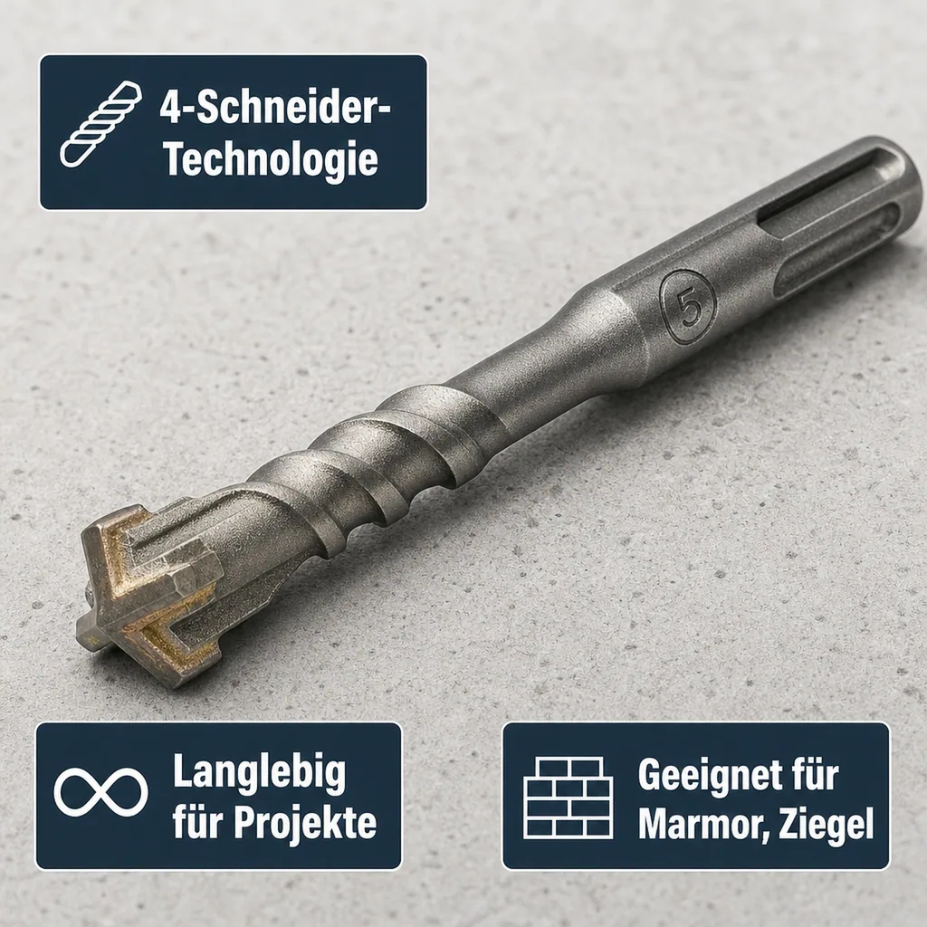 SDS-Plus Hammerbohrer, 18mm, 450mm Länge, 4 Schneider, Betonbohrer