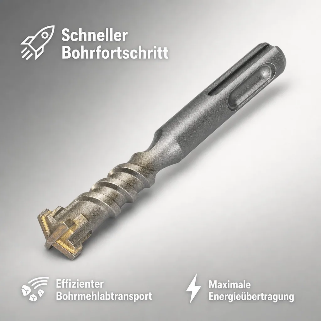 SDS-Plus Hammerbohrer, 18mm, 450mm Länge, 4 Schneider, Betonbohrer