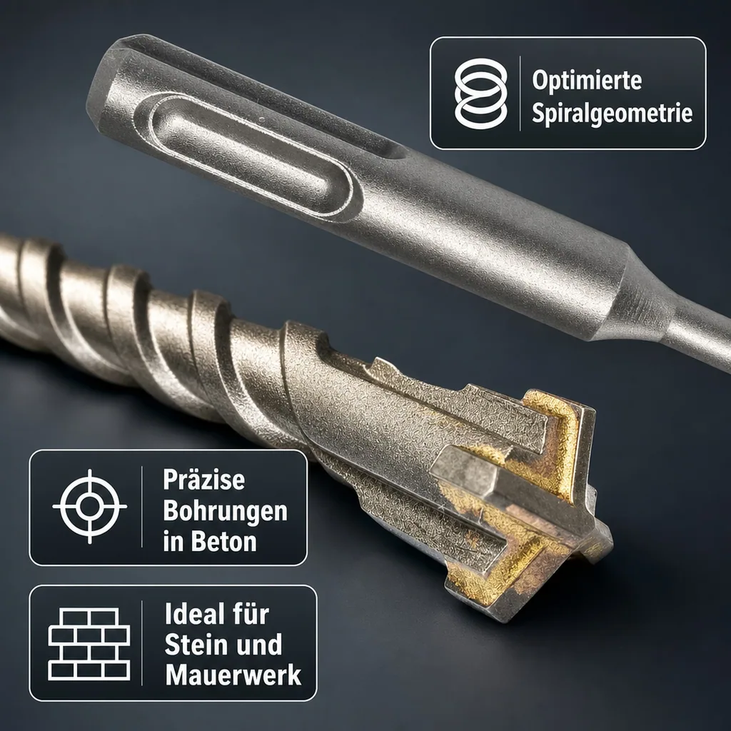 SDS Plus Hammerbohrer 20mm, Betonbohrer, Steinbohrer, 4-Schneider