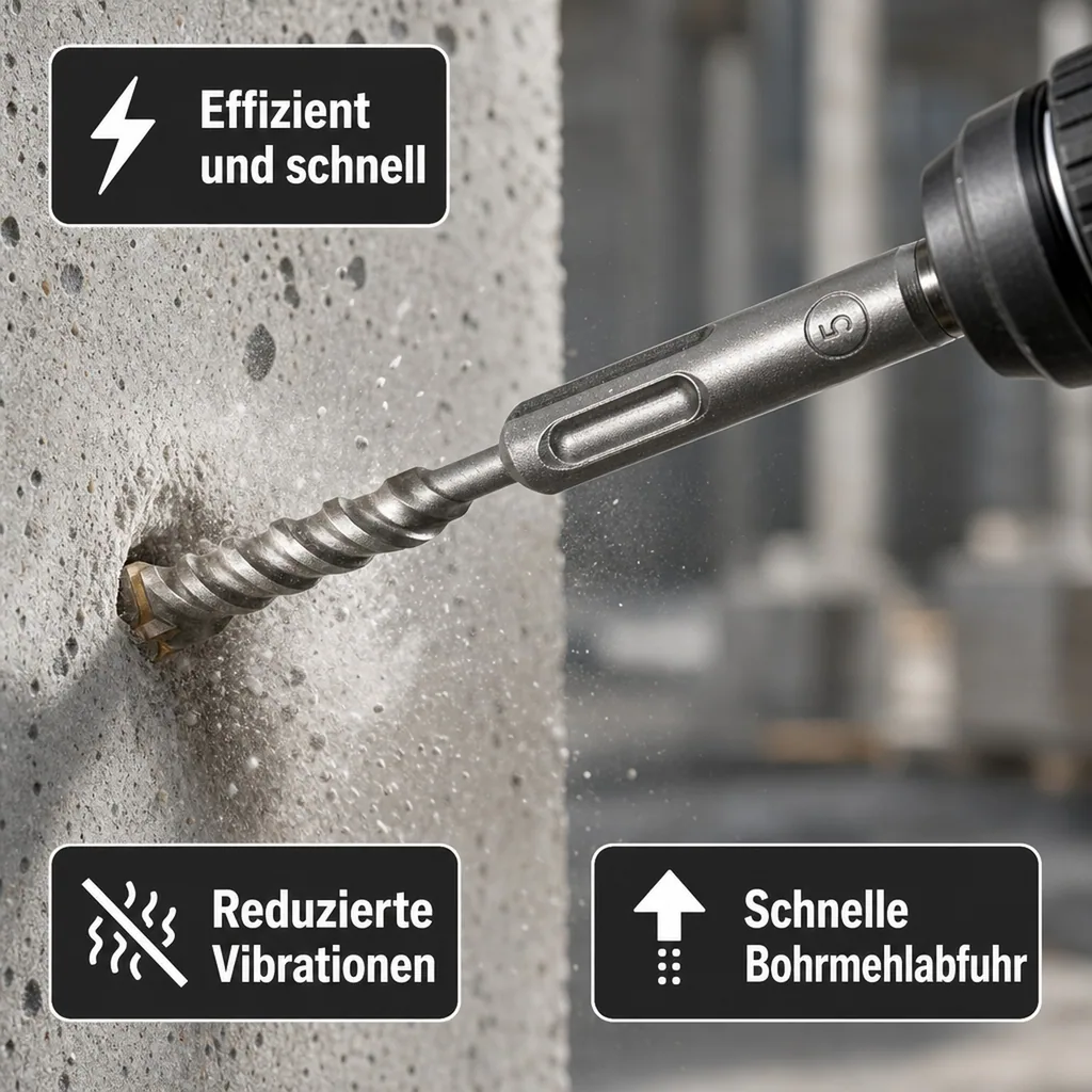 Hammerbohrer SDS Plus, 25mm, 4-Schneider, 450mm, Betonbohrer