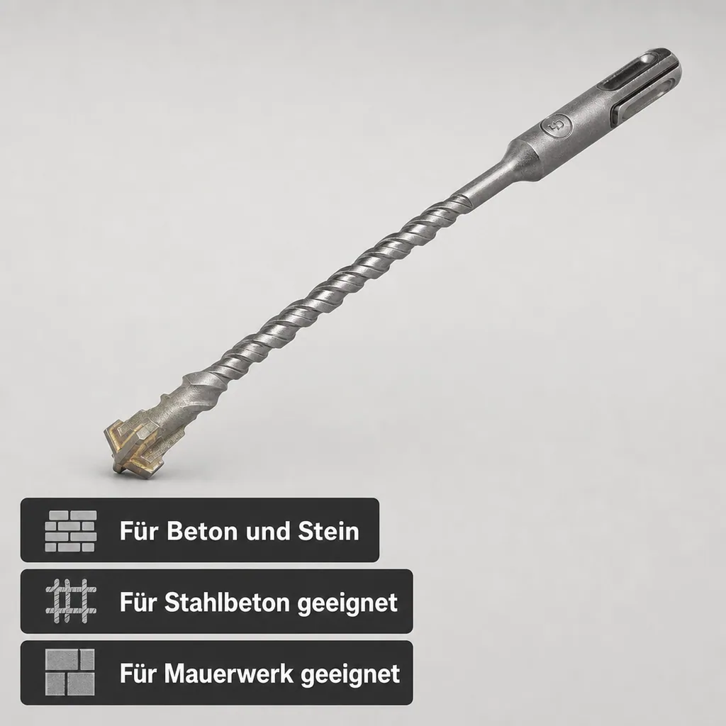 Hammerbohrer SDS Plus 24mm, 4-Schneider, Betonbohrer, Steinbohrer, 250mm Länge