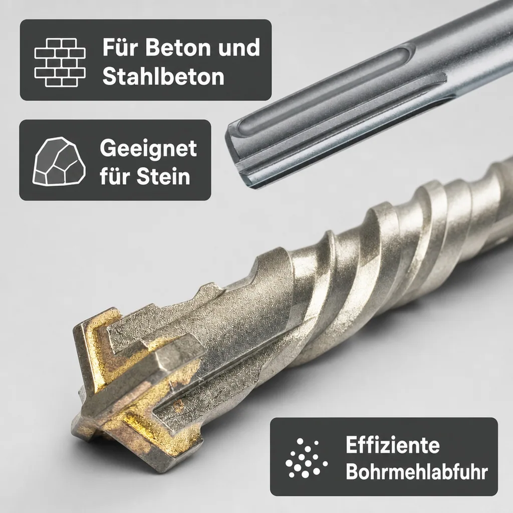 SDS Max Bohrer, Hammerbohrer, Betonbohrer 20mm, 4 Schneider, 320mm Länge