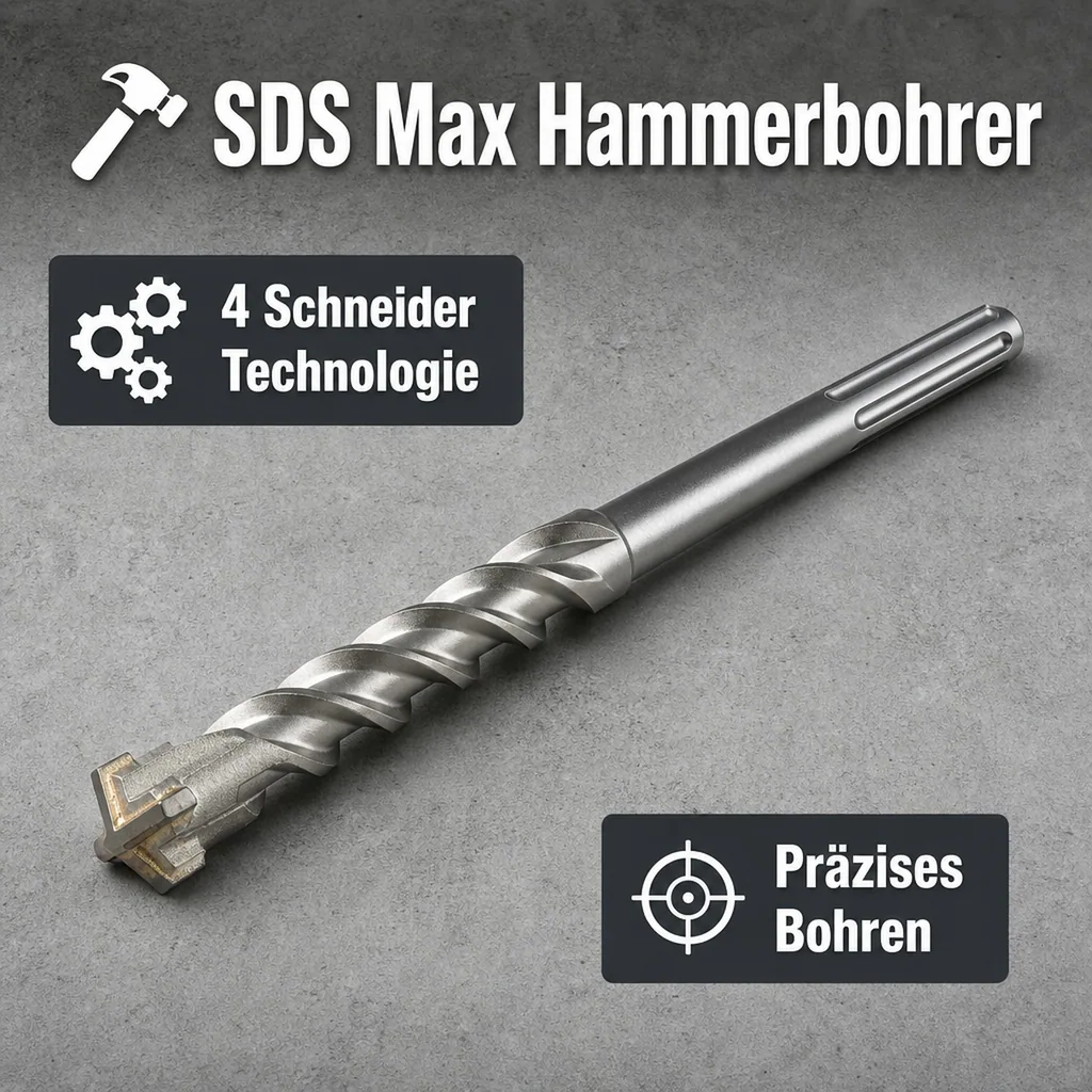 SDS Max Hammerbohrer, 25mm, 4 Schneider, Betonbohrer