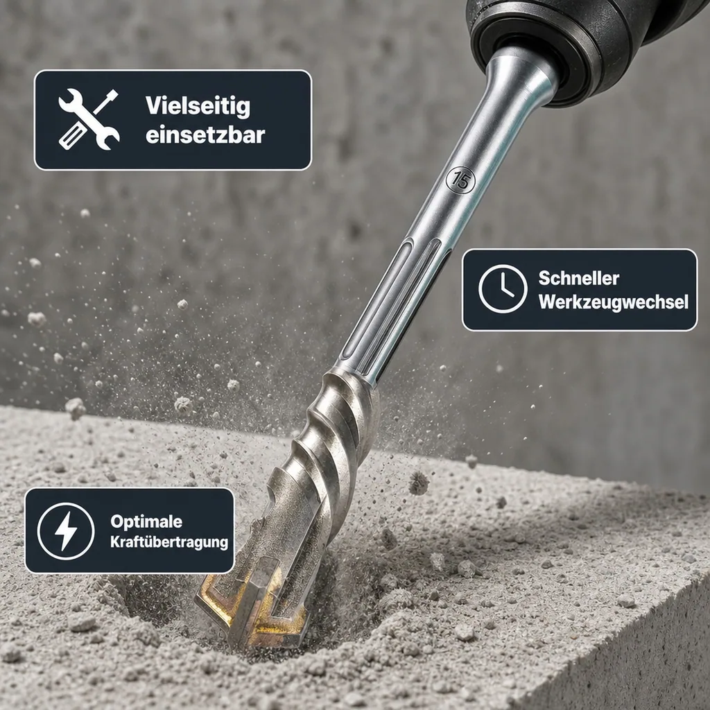 SDS Max Hammerbohrer 28mm, 600mm, 4 Schneider, Beton, Stein