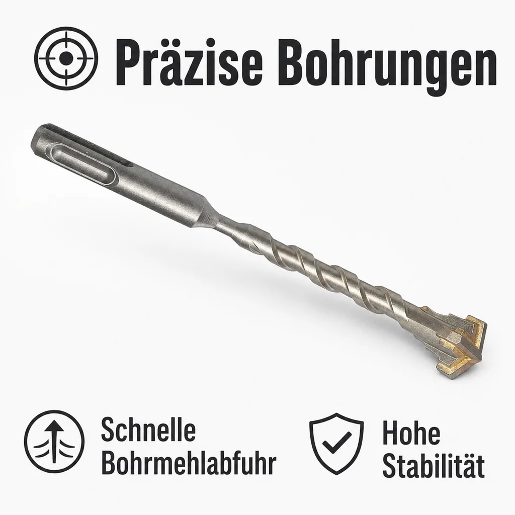 Hammerbohrer SDS Plus, 6mm, 4-Schneider, 210mm, Beton, Stein
