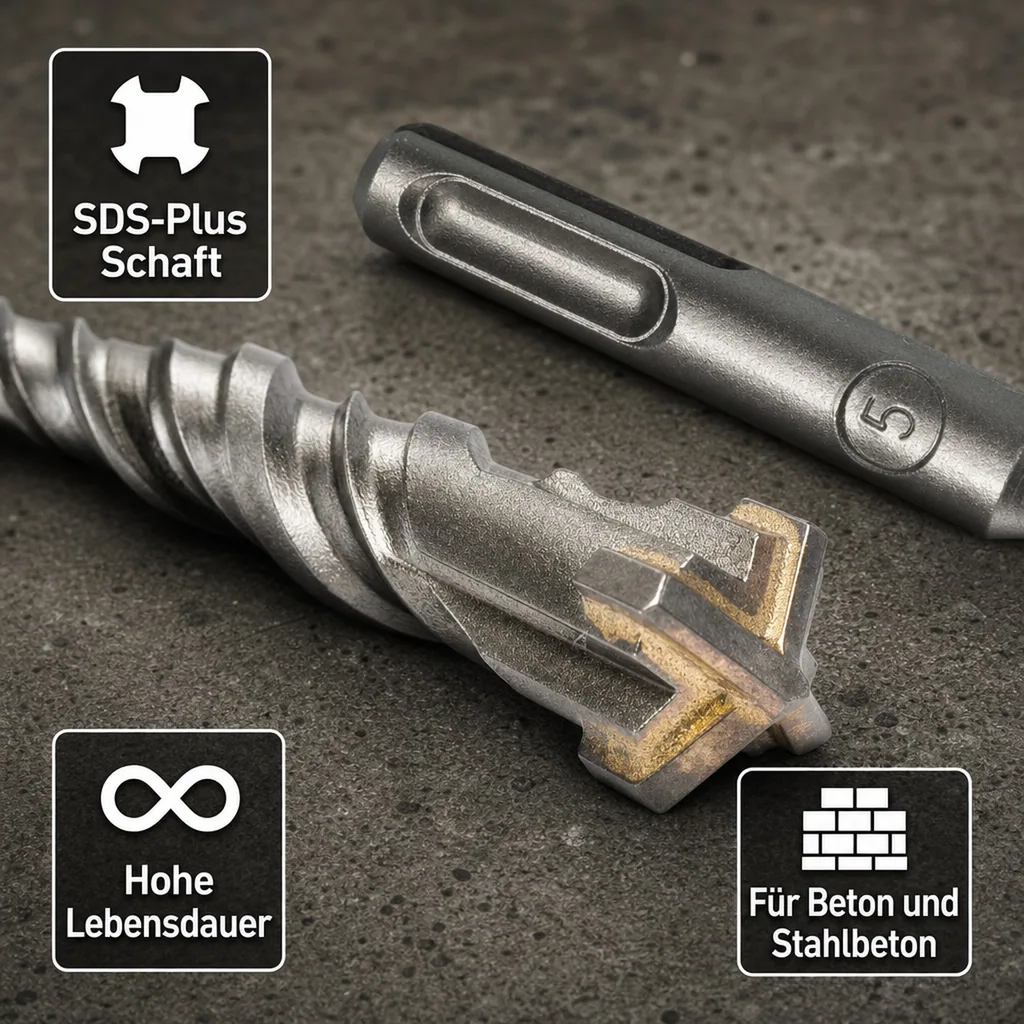 Hammerbohrer SDS Plus 6mm, 4-Schneider, Betonbohrer