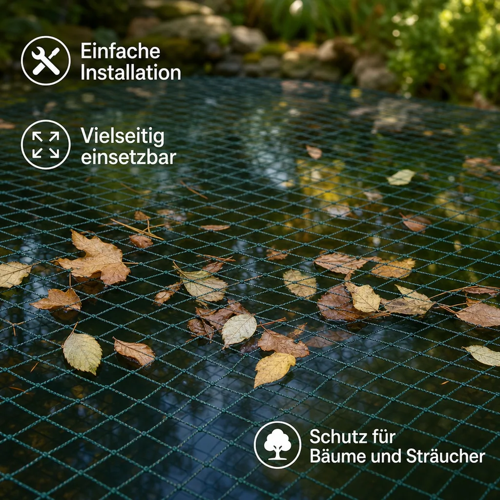 Teichschutznetz 3x4m, 12m², Laubschutznetz Teich, Engmaschiges Netz