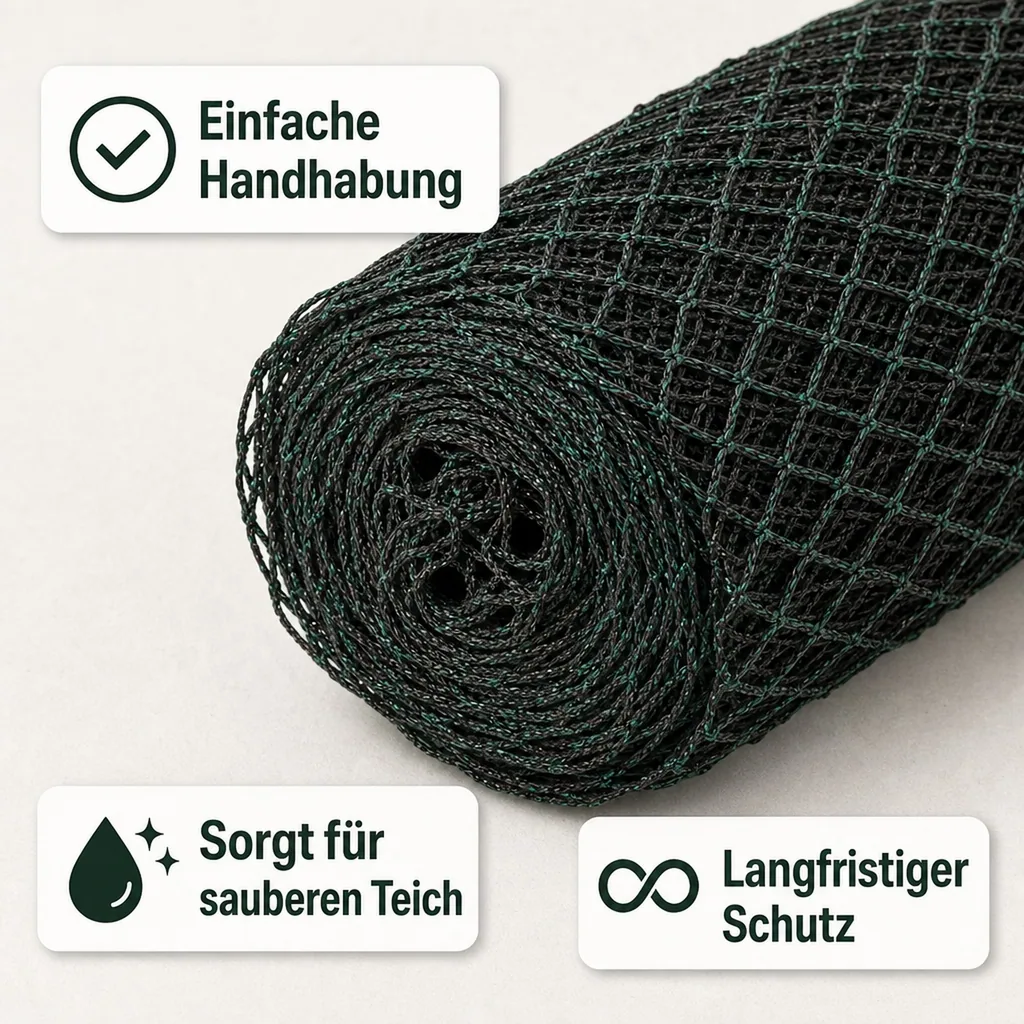 Teichschutznetz 3x4m, 12m², Laubschutznetz Teich, Engmaschiges Netz