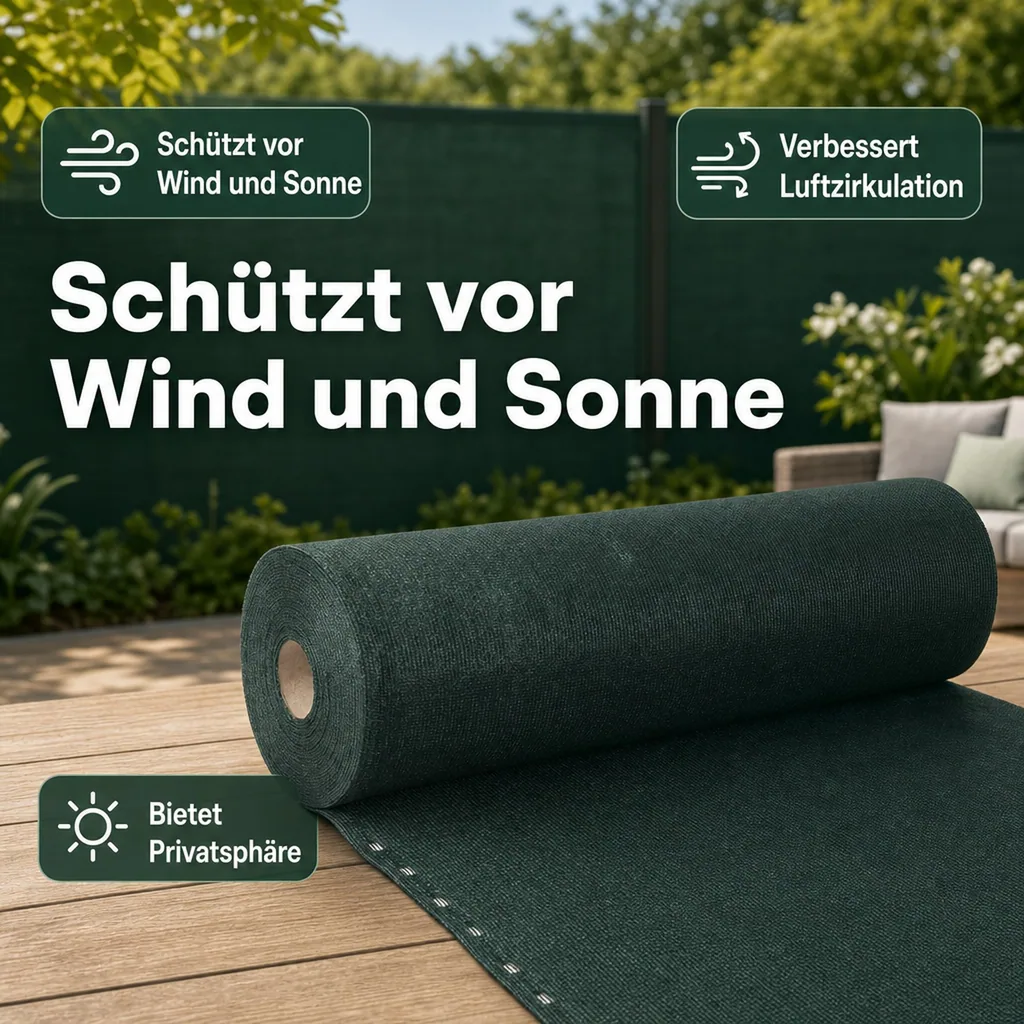 Privatsphäre Netz, Windscreen, Zaunschutz, Schattenschutz, 2 m Breite x 25 Meter