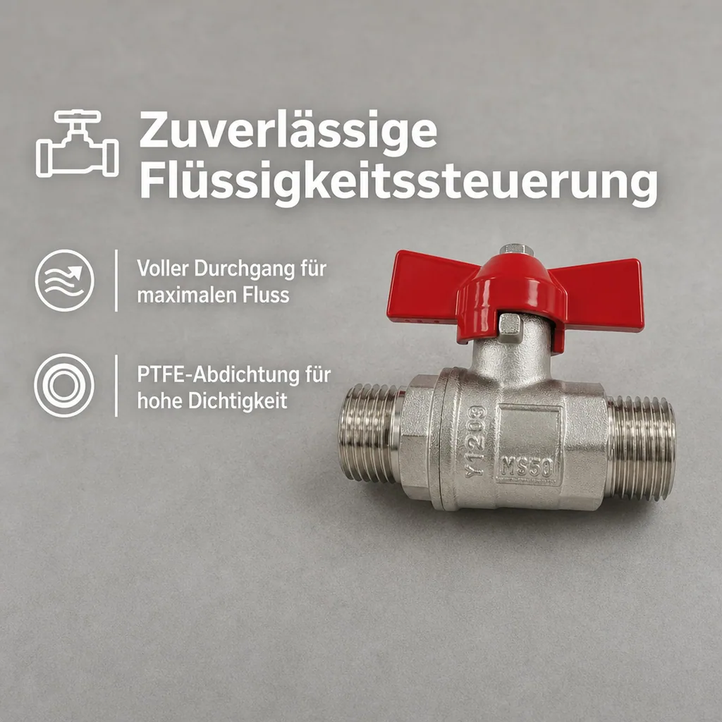 Kugelhahn 1 Zoll, Messing Kugelhahn, Flügelgriff Kugelhahn AG AG