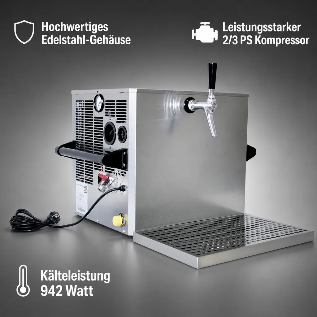 Zapfanlage, Bierzapfanlage - Trockenkühlgerät, 80 Liter/h, 1-leitig