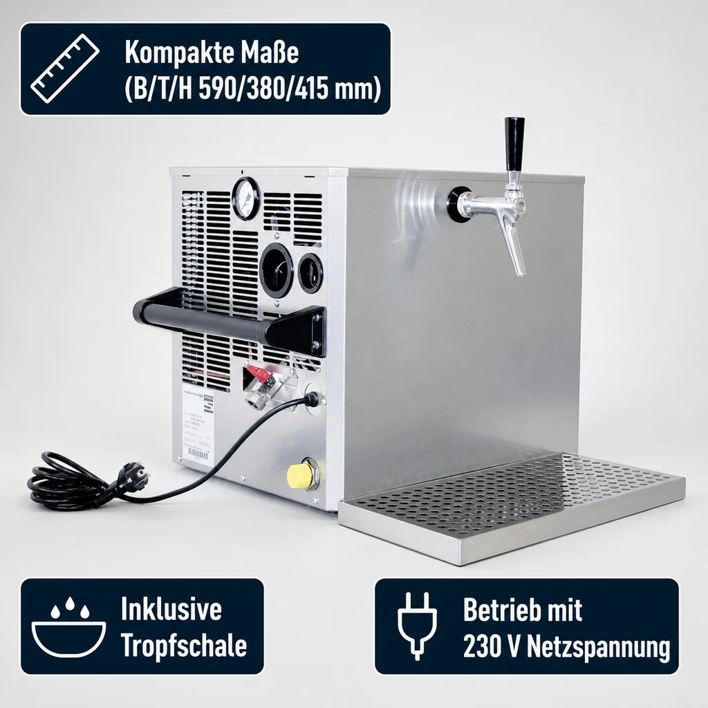 Zapfanlage, Bierzapfanlage - Trockenkühlgerät, 80 Liter/h, 1-leitig