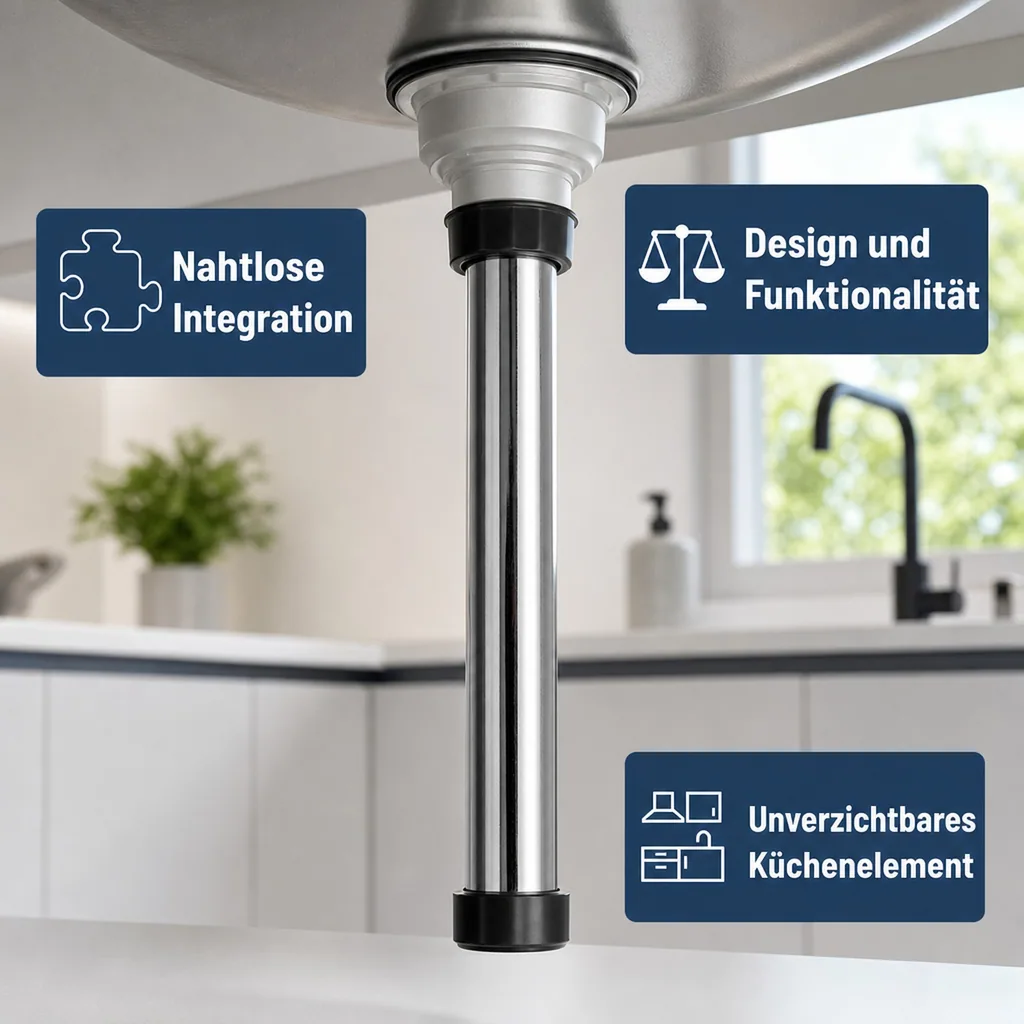 Standrohr für Spülbecken aus CNS, 270 mm lang