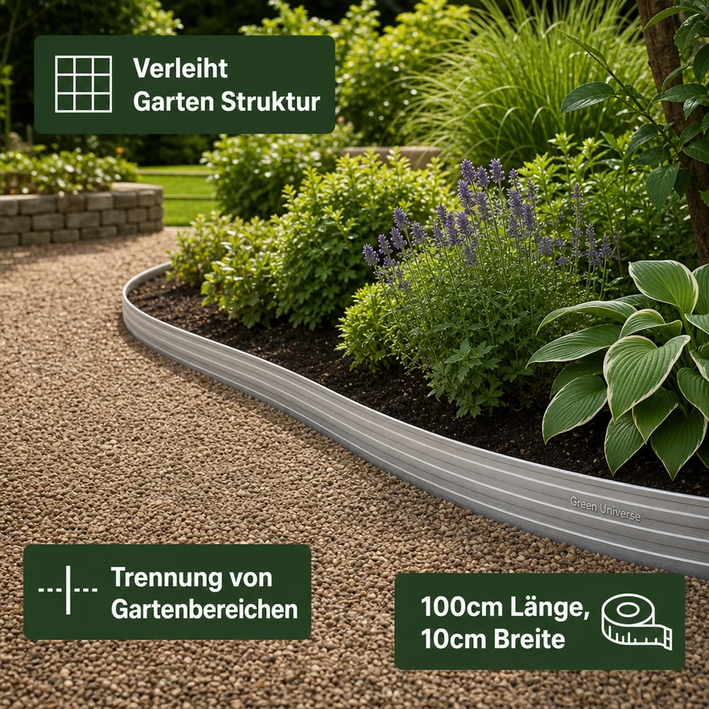 Green Universe Rasenkante 10cm x 100cm | Beeteinfassung | Beetumrandung | Beetbegrenzungen
