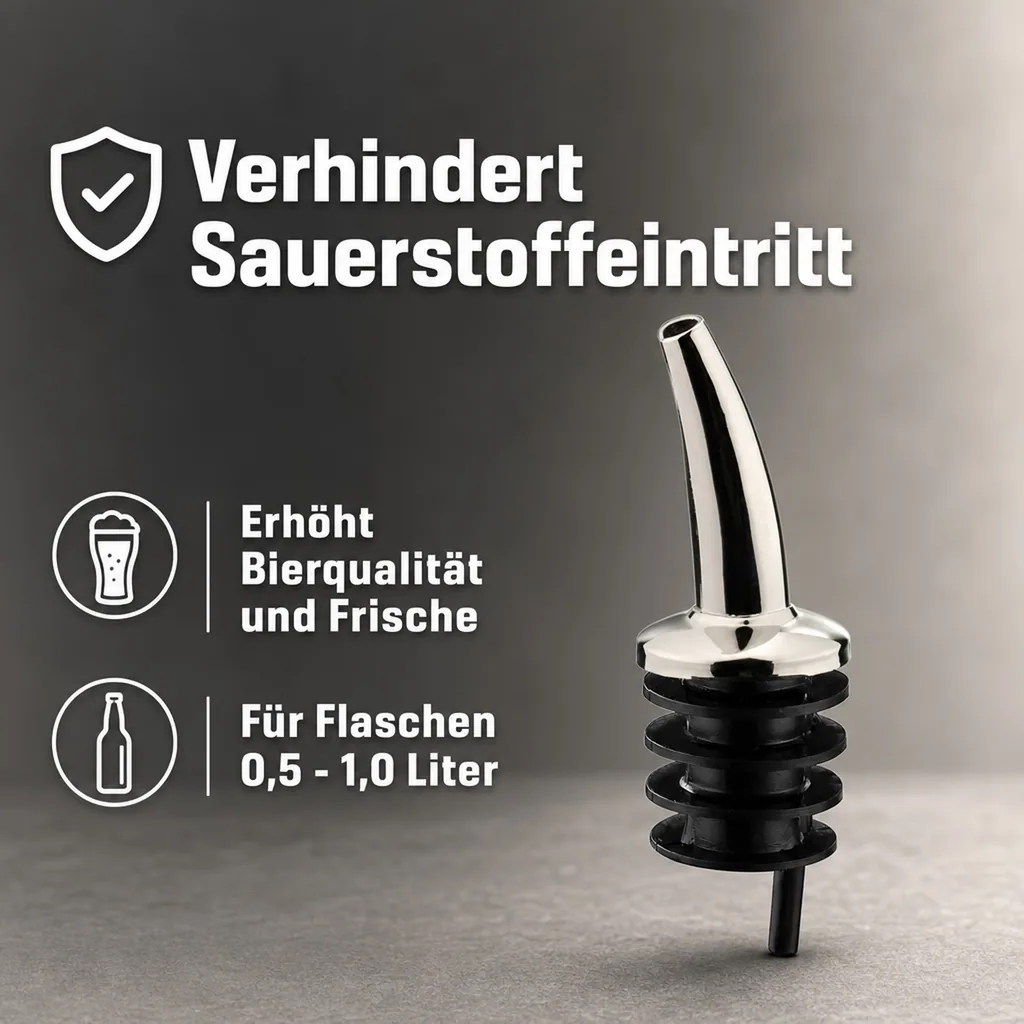 Ausgiesser, Ausgießer - QUICK RIP, für Flaschen 0,5-,5 lt, mit kurzem Gießrohr und Lamellenkorken