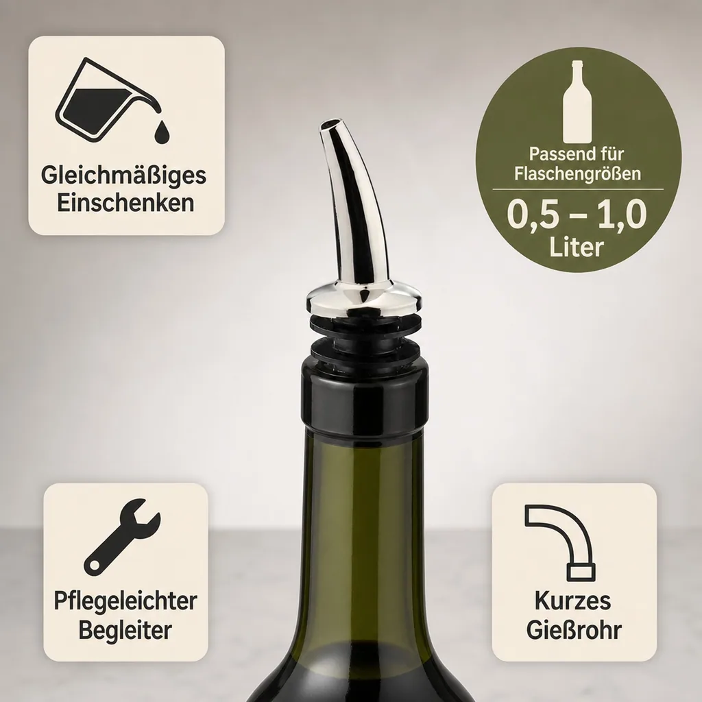 Ausgiesser, Ausgießer - QUICK RIP, für Flaschen 0,5-,5 lt, mit kurzem Gießrohr und Lamellenkorken