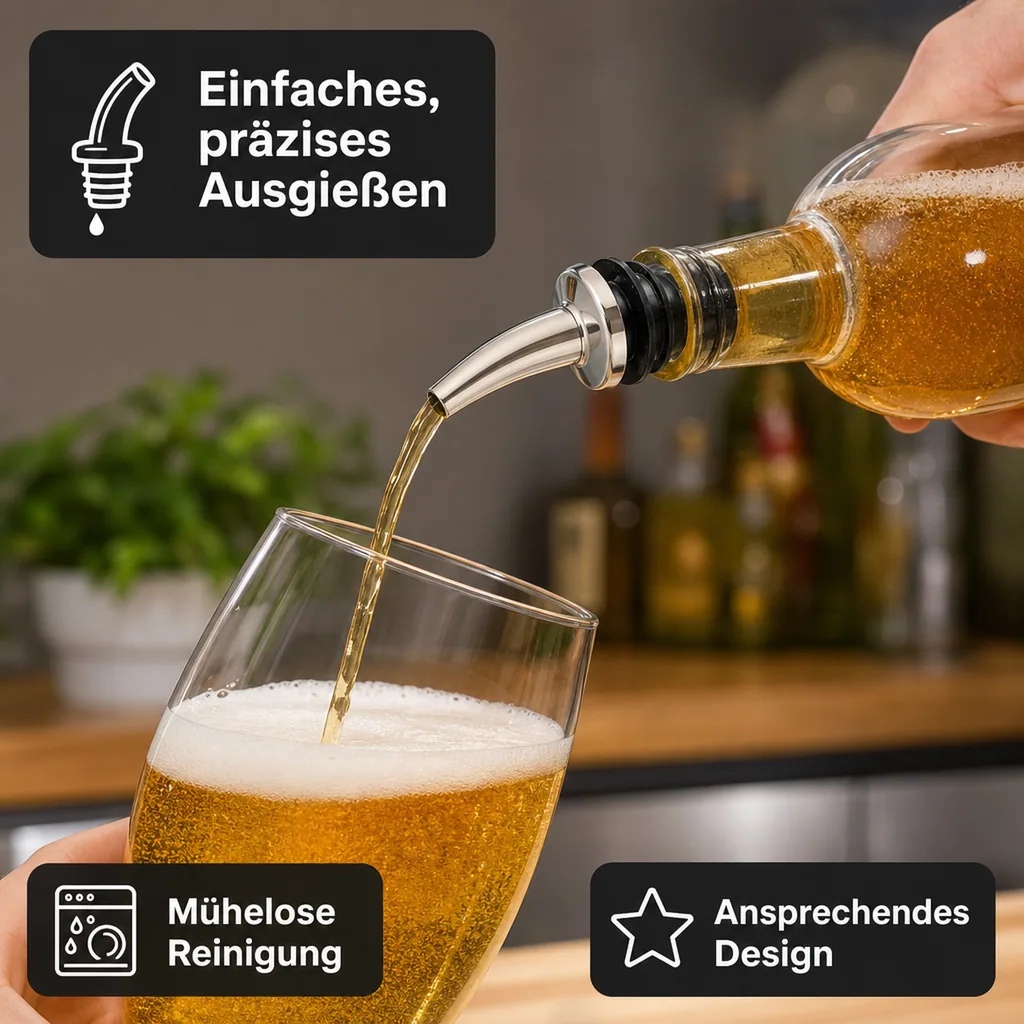 Ausgiesser, Ausgießer - QUICK RIP, für Flaschen 0,5-,5 lt, mit kurzem Gießrohr und Lamellenkorken