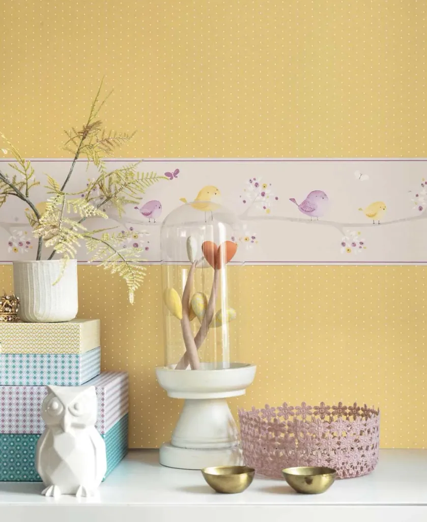 Casadeco My Little World Tapete weisse Pünktchen auf rosa