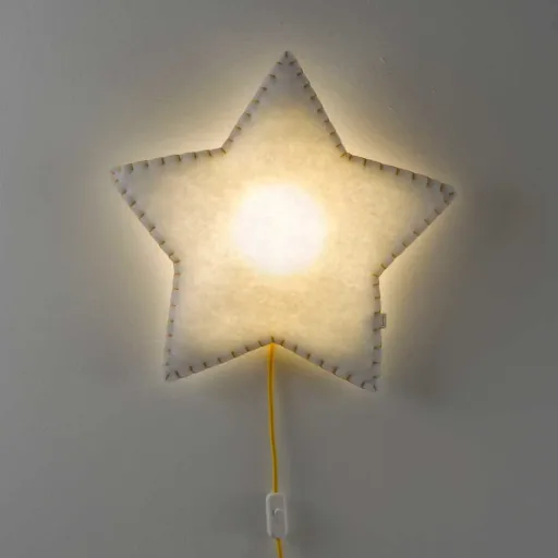 Buokids Softlampe Nachtlicht/Wandlampe Stern, Ausführung: Schnur & Stecker; Farbe der Naht: grau